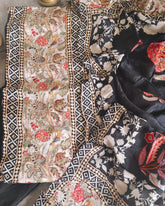 Exquisite Glass Organza Digital Print Suit With Zari & Pearl Work Semi Stitched Suit Set
